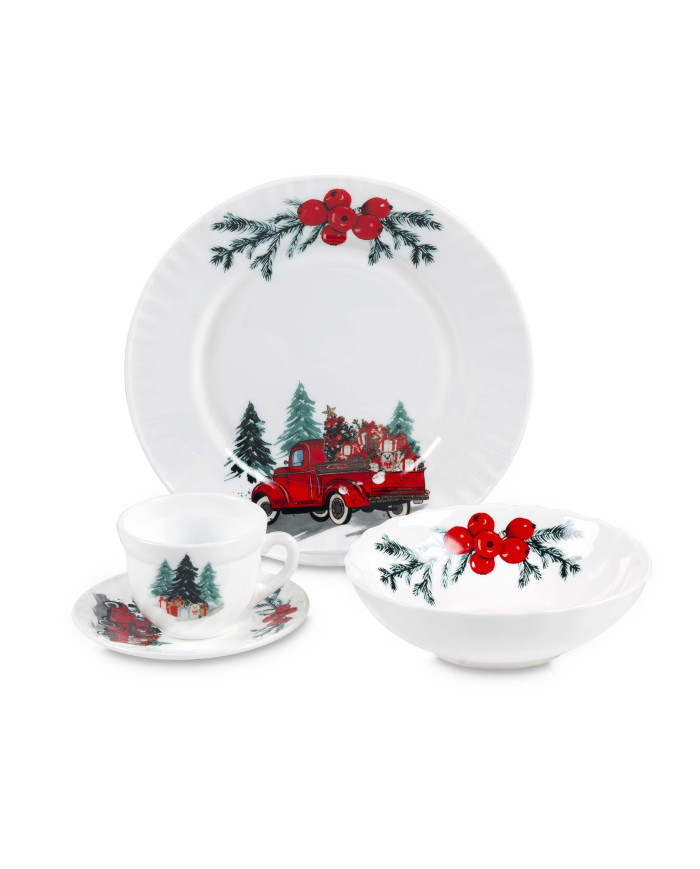 Vajilla Vitroceramica 4/16 Navidad Hevv-1601 Noche Buena